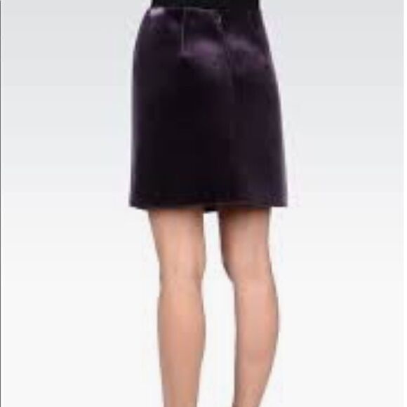 Emporio Armani purple skirt velvet & neoprene size 0 - Picture 2 of 7